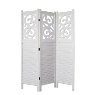 China Reusing 3 Panel Soild Wood Room Divider Room Screens Wood Divider for sale