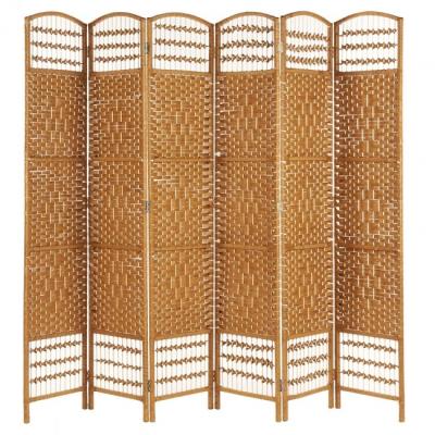 China 6 Panels Room Direct Screen Rattan Room Divider Simplicity Home Factory Fiber Eco-friendly Wholesale Dividers for sale