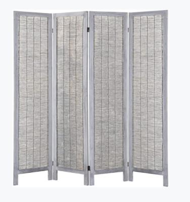 China Home Use Foldable Home Use Room Divider Rattan Folding Screen Paper Rope Wicker Room Dividers for sale