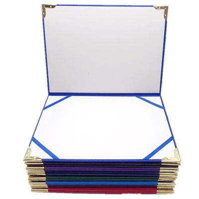 China Popular PU Leather Custom Logo Gold Stamping Certificate Holder for sale