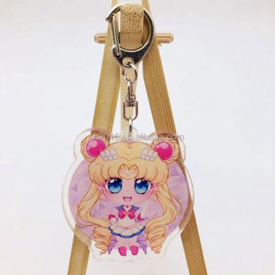 China Custom Souvenir Gifts Promotion Kawaii Eco-friendly Anime Shape Key Chain Plastic Clear Acrylic Charm for sale