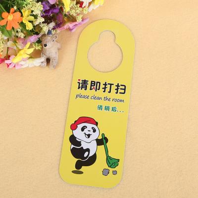 China Custom hotel/store/club PVC disposable plastic door hanger, wholesale hotel do not touch door hanger for sale