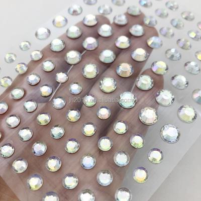 China Diy Decorative Colorful Decal Sticker Crystal Diamond Bling Rhinestone Self Adhesive Art Moving Sticker for sale