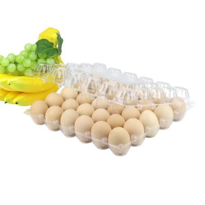 China Stylish Blister Clamshell Packaging PET Transparent Plastic Egg Tray 30 Cells Plastic Egg Carton Box With Handles for sale