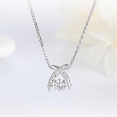 China Simple Silver 925 Diamond Necklace Dance Necklace Zircon Necklace Environmentally Friendly for sale