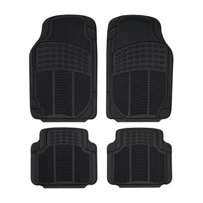 China Brief & 4 PCS Plain All Weather Black Color Universal PVC Car Floor Mat for sale