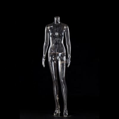 China Other Plastic PC Clear Transparent Headless Female Mannequin For Window Display for sale