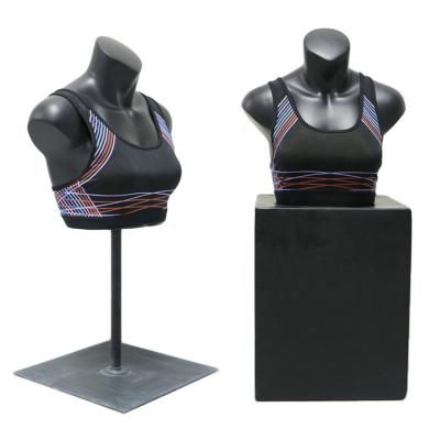 China Female Other Half Bust Mannequin Torso Fiberglass Upper Body Half Without Arms For Sports Sports Bra Underwear Display for sale