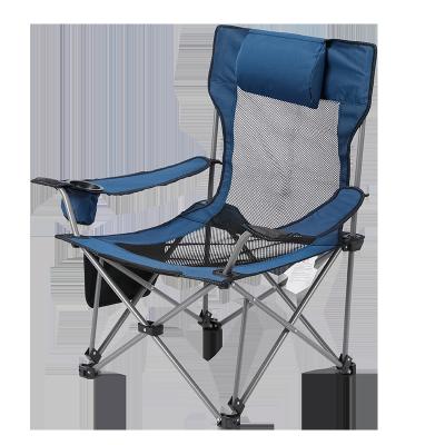 China Modern Outdoor Blue Breathable Mesh Chair Folding Portable Beach Chair for sale