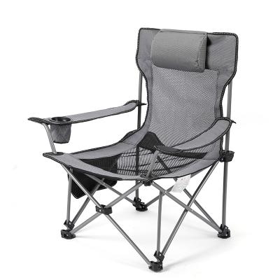 China Modern Outdoor Short Gray Folding Lounge Chair Leisure Grid Chair Portable Beach Chair for sale