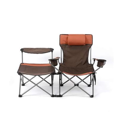 China Modern New Type Steel Pipe Support Recliner Outdoor Foldable Orange Beach Chair for sale