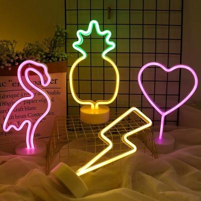 China Custom Made Decorative Pineapple/Flamingo/Palm Tree Bedroom Battery Neon Light Strip Sign Customs Lead The Neon Light for sale