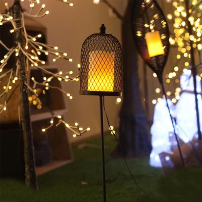 China Metal Flameless Waterproof Cage Decorative Garden Led Lamps And Lanterns Vintage Led Candle Lantern for sale