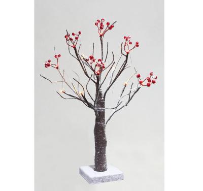 China Holiday Lighting H45CM 20 Warm Led Holiday Snowy Cherry Tree Christmas Led Light for sale