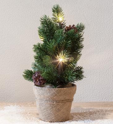 China Indoor Decoration Kanlong Christmas Decoration Gifts Table Tree Light with Pine Cone for Home Office Decor for sale