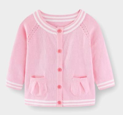 China Low Price Straight Line New Organic Comfy Spring Girls Luxury 100% Cotton Baby Cardigan for sale