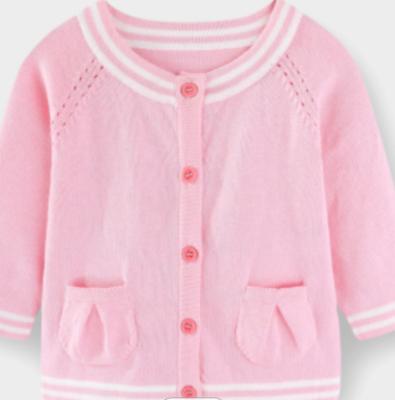 China 100% Organic Cotton Inverted Box Pleated Pocket Design Baby Fringe Casual Special Cardigan for sale