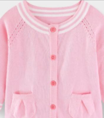 China 100% Cotton Anti Wrinkle Spring Organic Hot Pink Snap Button Comfort Long Sleeves Wear Baby Girl Warm Coat for sale