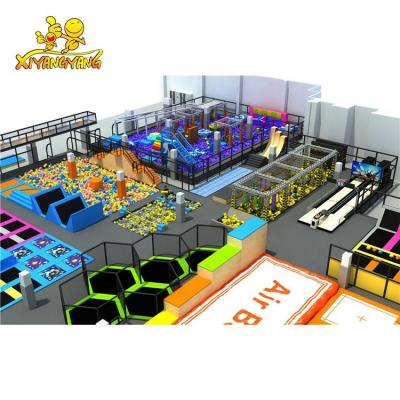 China New Design Durable Rectangle Trampoline Park Professional Kids Indoor Playground With Trampoline for sale