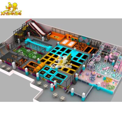 China Durable Free Jumping Trampoline Manufacturer Indoor Trampoline Park Zone With Slam Dunk for sale