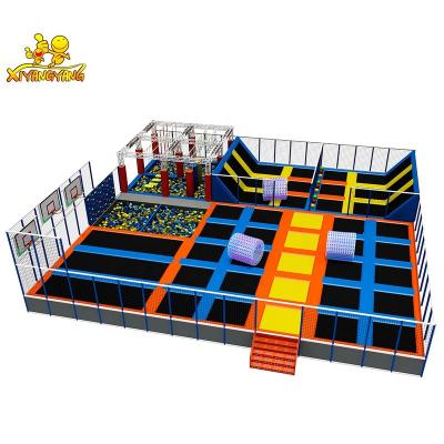 China 3-12years Professional Adventure Fun Kids Play Indoor Trampoline Entertainment Trampoline With Safety Net for sale