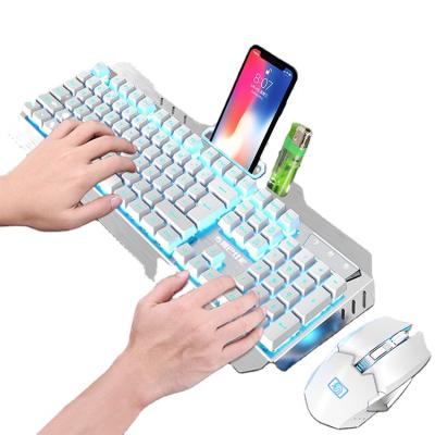 China K670 Waterproof Rechargeable Wireless Keyboard and Mouse Set, Wireless Keyboard and Mouse Set with Mobile Phone Holder for sale