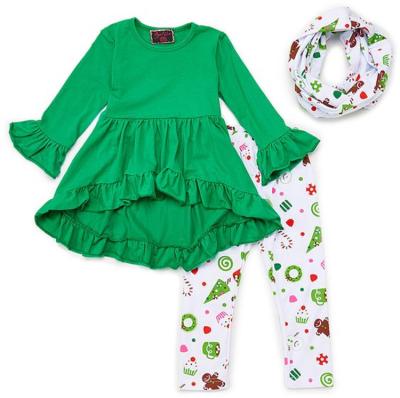 China Anti-wrinkle autumn winter kids clothing wholesale boutique clothing babies ruffle outfits cartoon printed beehive clothing for sale