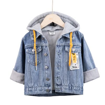 China new Korean version of autumn and winter Anti-wrinkle plus velvet thickening fashion handsome cotton hooded denim for children for sale