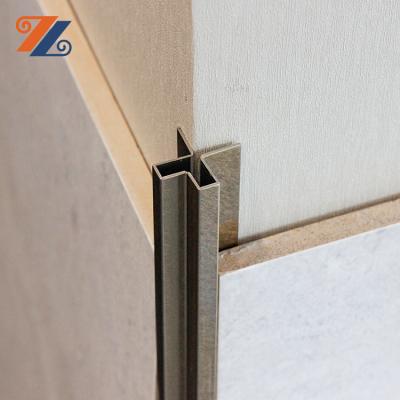 China Free Sample 0.8mm Thickness Modern Stainless Steel Edge Protection Metal Tile Edge Trim Corner Decoration for sale