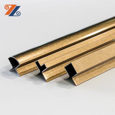 China Modern SS Wall Edge Guard Profile 201 304 316 Vibration Stainless Steel Trim Edge Bronze Corner for sale