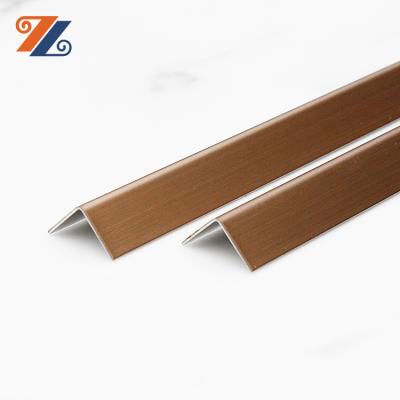 China Modern 304 hairline stainless steel copper edge groove corner trim no round conrners for sale