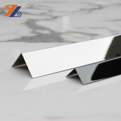 China Modern Grade 201 Stainless Steel L Shape Gold 304 316 Mirror Hairline Vibration Finish Channel For Wall Edge Decoration for sale