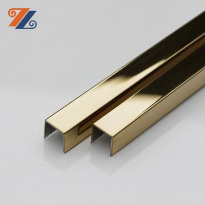 China Factory wholesale price 304 modern 316 gold color stainless steel mirror trim u shape tile accessories for sale