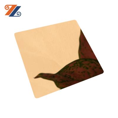 China For Elevator 8K Mirror PVD Copper Color Coated Stainless Steel Decorative Sheet For Building Decoration for sale