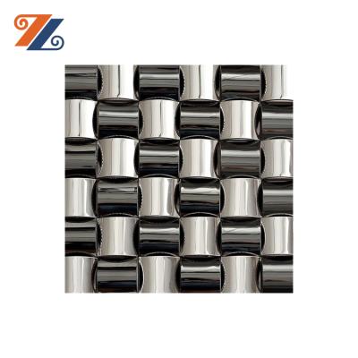 China Modern 3D Flooring Designs Mosaic Tile Stainless Steel Plate 1.0mm 1.2mm 4x8 4x10 for Home Decor for sale