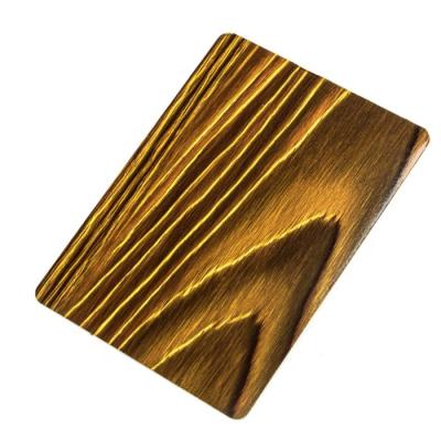 China Timber Grain PVC Laminated Stainless Steel Sheet For Kitchen Decoration for sale