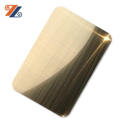 China Wall Panel Decoration Wholesale 201/304 PVD Color Ti-gold Stainless Steel Decorative Coating Sheet For Wall Panel Decoration for sale