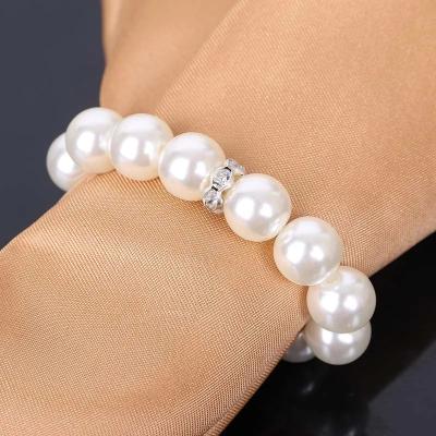 China Viable Pearl 1Row Rhinestone Napkin Rings For Weddings And Hotel Table Decoration for sale