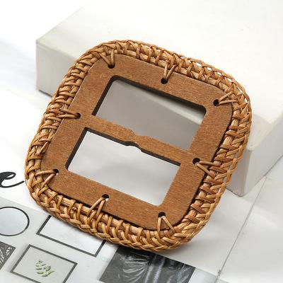 China New Fashion Pin Buckles Round Bamboo Buckle For Belts Forest Style Rattan Knit Buckle Head For Bag for sale