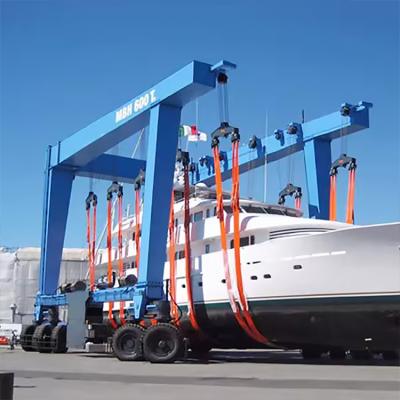 China Gantry Crane Order heavy duty yacht crane 100 Ton 200 Ton 300 Ton mobile travelling yacht gantry crane for sale