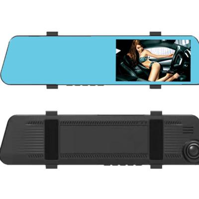 China Industrial Plastics 4.3inch Car Rearview Mirror Driving Recorder Front and Rear Dual Reverse Camera 1080p with Dual Reversing Image Lens Video for sale