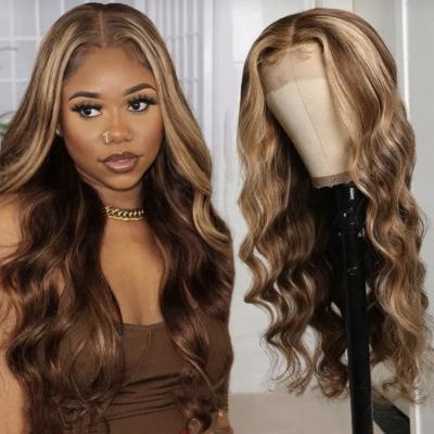 China Body Wave Factory HD 13*4 Light Brown Lace Front Human Hair Lace Front Wigs Cambodian Body Wave Raw Vietnamese Hair Wig for sale