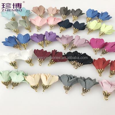 China Mobile Phone Tassel Key Chain Charms Leather Tassels Flowers For Jewelry for sale