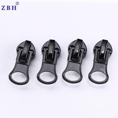 China YIWU nickel free ZHENBO 5# high quality knocked down nylon zippers slider for jacket for sale