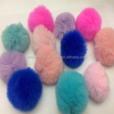 China Soft Hand Feeling Zhenbo Custom 5.5cm Colorful Rabbit Fur Cozy Faux Pompom Ball For DIY Key Chain Supplier for sale