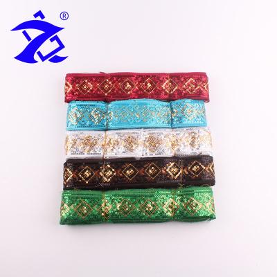 China Factory Manufacture 45mm Viable National Style Embroidery Flower Lace for sale