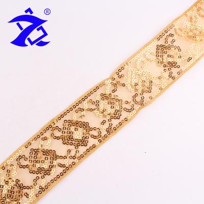 China Wholesale Price Custom Sequins Factory Style Embroidery National Style Embroidery Lace Trimming Viable for sale