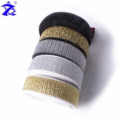 China Wholesale Flat Single Face In-stock Gold And Silver Color Rope High Elastic Ribbon for sale