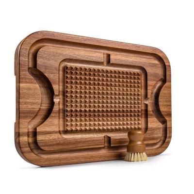 China Best Viable Selling High Quality Fluted Wooden Cutting Board Multi Function Chopper for sale