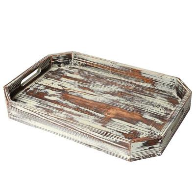 China New Hotel Home Restaurant Best Selling Polygonal Distressed Tray Chocolate Tray for sale